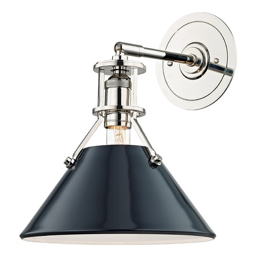Painted No. 2 Wall Sconce with Darkest Blue Shade by Hudson Valley Lighting