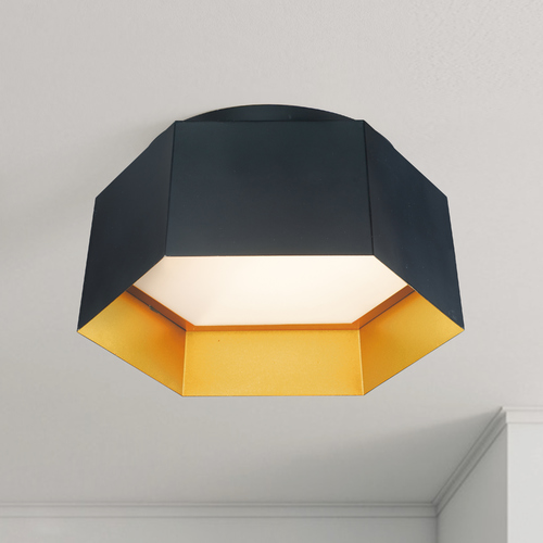 Maxim Lighting Honeycomb Black & Gold LED Flush Mount by Maxim Lighting 30330BKGLD