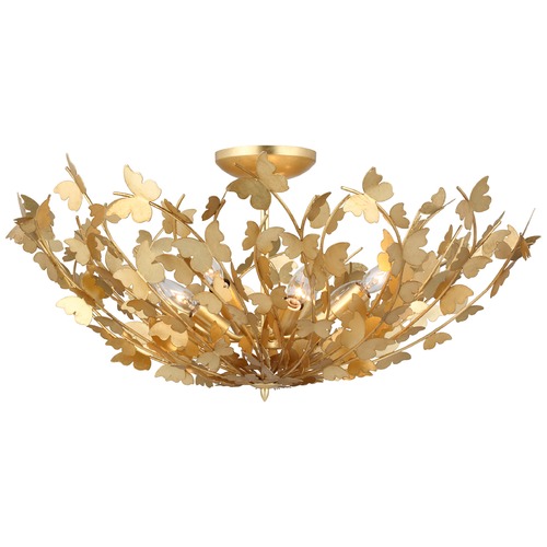 Visual Comfort Signature Collection Julie Neill Farfalle Semi-Flush Mount in Gild by Visual Comfort Signature JN4405G