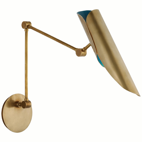 Visual Comfort Signature Collection Champalimaud Flore Wall Light in Brass & Blue by VC Signature CD2020SB/RB