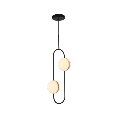 Alora Lighting Tagliato Matte Black & Brushed Gold LED Pendant Light with Globe Shade