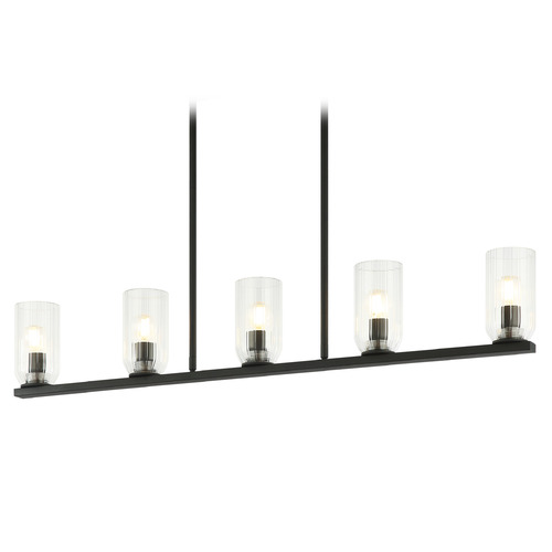 Matteo Lighting Matteo Lighting Westlock Matte Black Island Light with Cylindrical Shade C34005MB