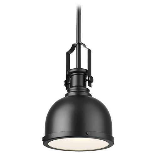 Z-Lite Melange Matte Black Mini-Pendant Light with Bowl / Dome Shade
