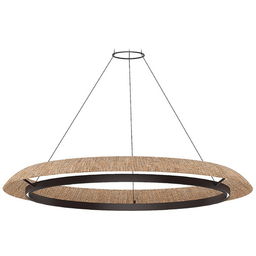 Visual Comfort Modern Collection Noa Bronze & Natural LED Pendant Light
