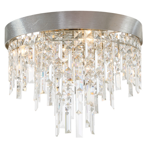 Crystorama Lighting Winfield Antique Silver Flushmount Light