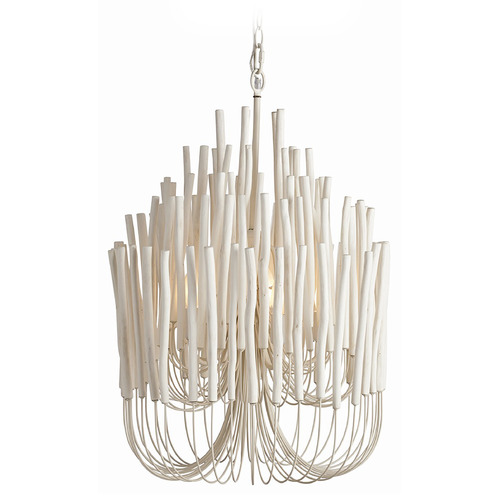 Tilda Small Chandelier in Whitewash Wood & White by Arteriors Home