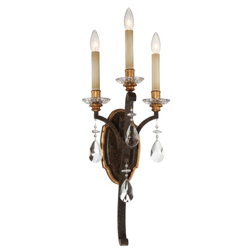 Metropolitan Lighting Chateau Nobles Raven Bronze with Sunburst Gold Sconce N6453-652