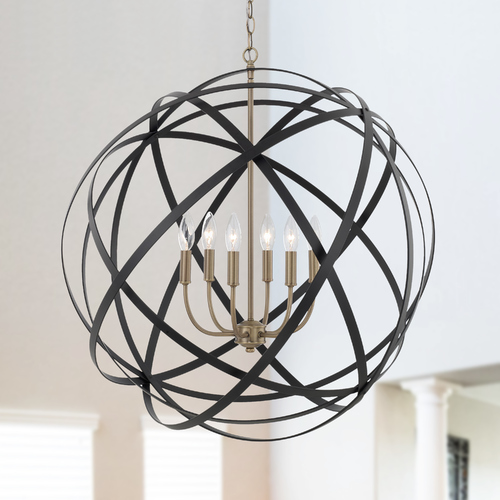 Capital Lighting Axis Pendant in Aged Brass & Black by Capital Lighting 4236AB