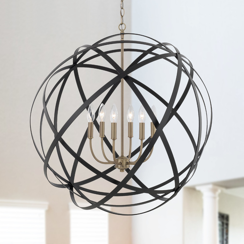 Axis Pendant in Aged Brass & Black by Capital Lighting
