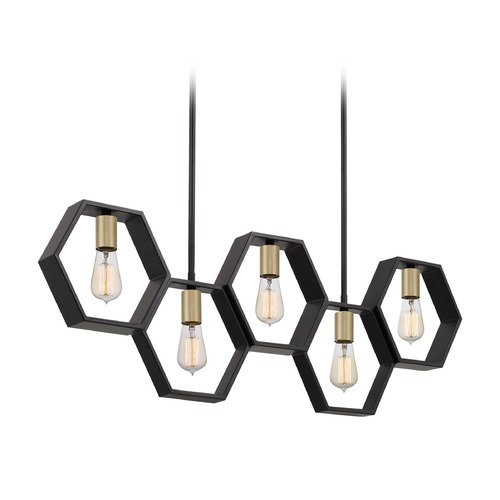 Bismarck Linear Light in Earth Black & Painted Gold by Quoizel Lighting