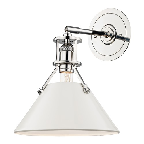 Painted No. 2 Wall Sconce with Off-White Shade by Hudson Valley Lighting