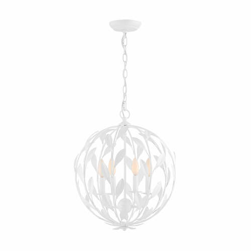 Broche Chandelier in Matte White by Crystorama Lighting