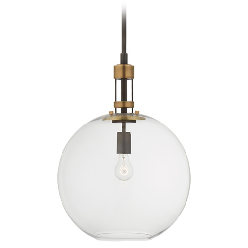 Visual Comfort Signature Collection Thomas OBrien GAble Globe Pendant in Bronze & Brass by Visual Comfort Signature TOB5430BZHABCG