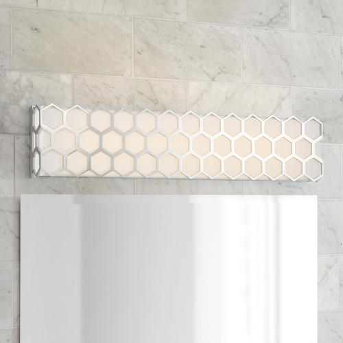 Missing Link LED Vanity Light in Polished Nickel by George Kovacs