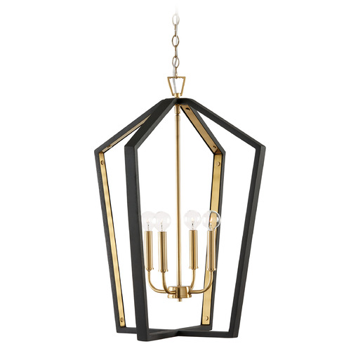 Capital Lighting Maren 4-Light Pendant in Black & Brass by Capital Lighting 344541KM