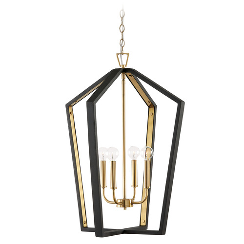 Maren 4-Light Pendant in Black & Brass by Capital Lighting
