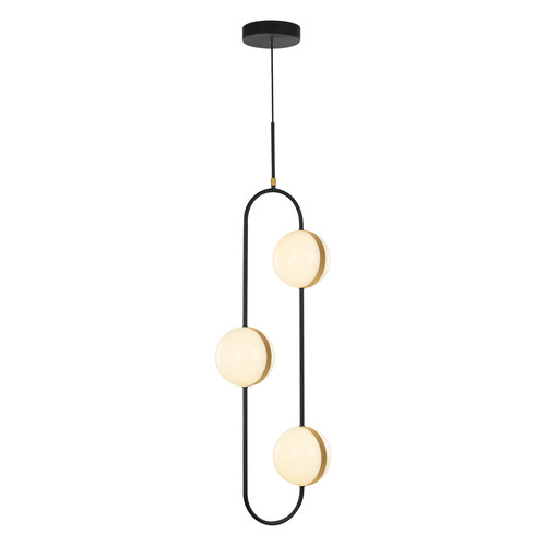 Alora Lighting Tagliato Matte Black & Brushed Gold LED Pendant Light with Globe Shade