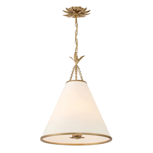 Crystorama Lighting Broche 4-Light Pendant in Antique Gold by Crystorama Lighting 564-GA