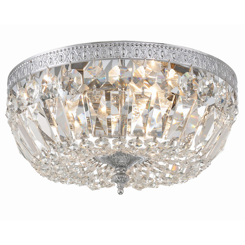 Crystorama Lighting Ceiling Mount Polished Chrome Flushmount Light