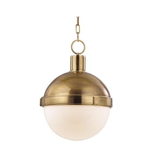 Hudson Valley Lighting Mid-Century Modern Pendant Light Brass Lambert by Hudson Valley Lighting 615-AGB