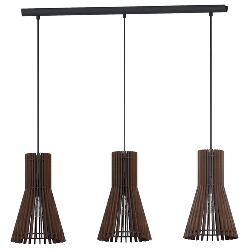 Eglo Lighting Eglo Atenza Matte Nickel Multi-Light Pendant with Bell Shade 96702A
