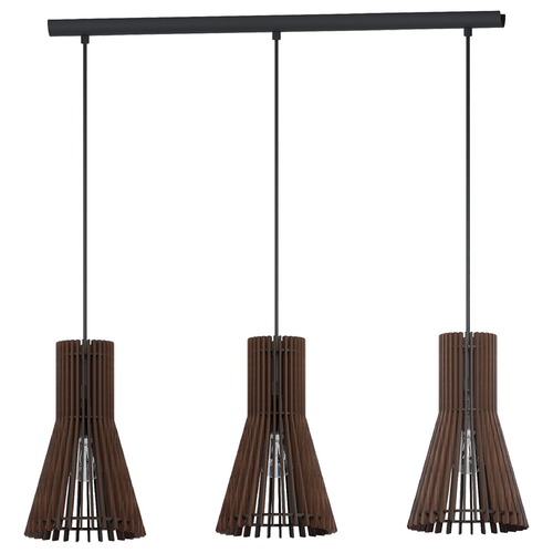 Atenza Matte Nickel Multi-Light Pendant with Bell Shade by Eglo Lighting