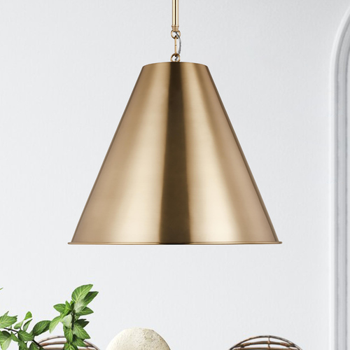 Gordon 15.75-Inch Satin Brass Mini Pendant by Visual Comfort Studio