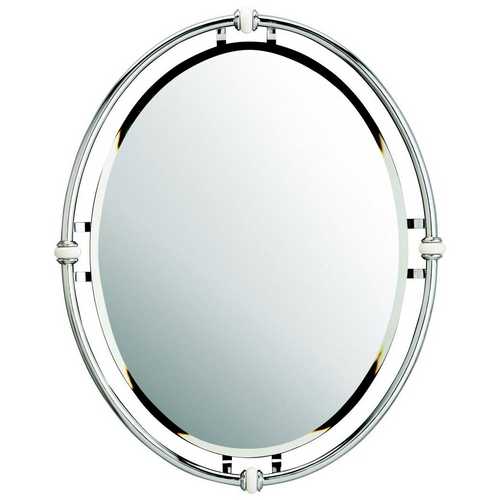 Povelona Vintage 24-Inch Oval Mirror in Chrome by Kichler Lighting