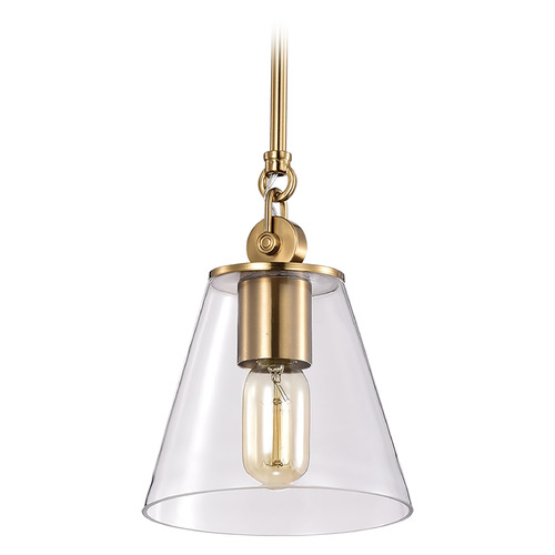Nuvo Lighting Dover Mini Pendant in Clear & Vintage Brass by Nuvo Lighting 60-7410