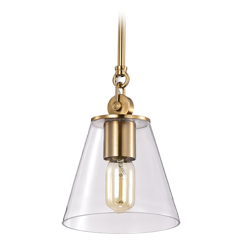 Dover Mini Pendant in Clear & Vintage Brass by Nuvo Lighting