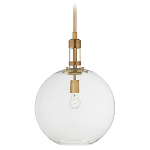 Visual Comfort Signature Collection Thomas OBrien GAble Globe Pendant in Antique Brass by Visual Comfort Signature TOB5430HABCG