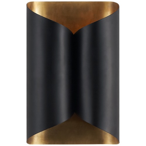 Aerin Selfoss Sconce in Black & Antique Brass by Visual Comfort Signature
