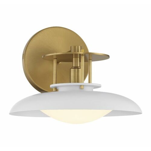 Gavin Wall Sconce in Warm Brass & White by Savoy House