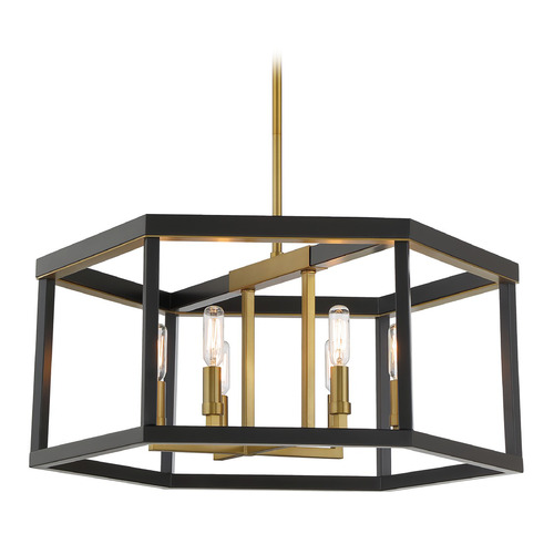 Union Estates Coal & Soft Brass Pendant by Minka Lavery