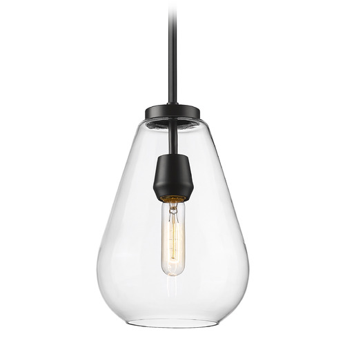 Z-Lite Ayra Matte Black Mini-Pendant Light with Bell Shade