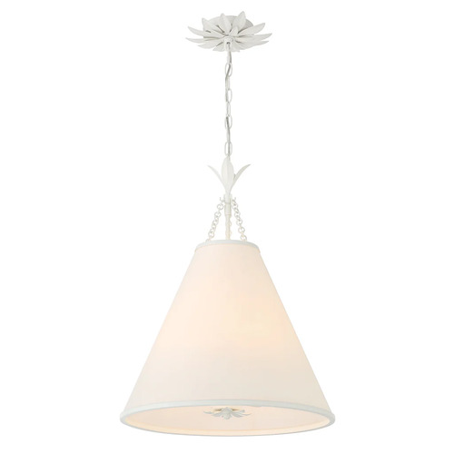 Broche 4-Light Pendant in Matte White by Crystorama Lighting