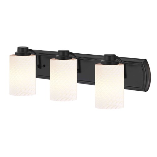 Design Classics Lighting 3-Light Vanity Light in Bronze with White Cylinder Art Glass 1203-36 GL1020C