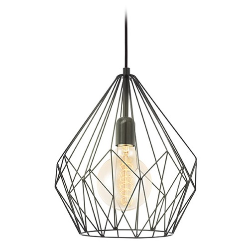 Eglo Lighting Eglo Carlton Black Pendant Light with Abstract Shade 49257A