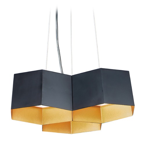 Maxim Lighting Honeycomb Black & Gold LED Mini-Chandelier by Maxim Lighting 30334BKGLD