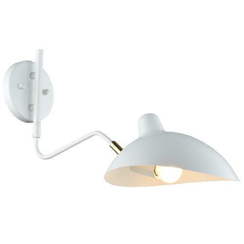 Droid White & Brushed Gold Sconce by Matteo Lighting