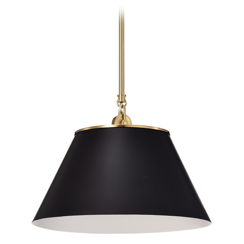 Dover Medium Pendant in Black & Vintage Brass by Nuvo Lighting