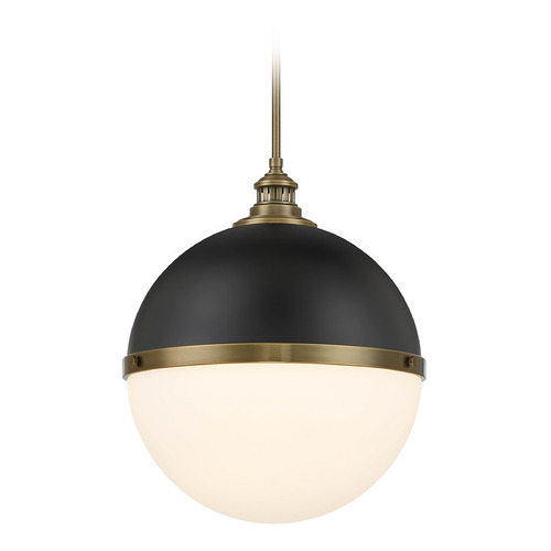 Minka Lavery Vorey Coal & Oxidized Aged Brass Outdoor Hanging Light