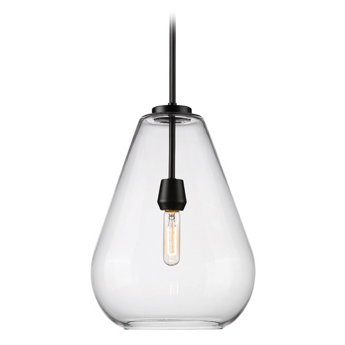 Z-Lite Ayra Matte Black Pendant Light with Bell Shade