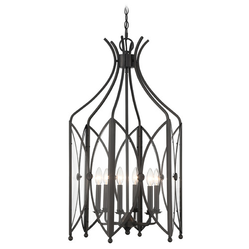 Savoy House Savoy House Lighting Enclave Black Tourmaline Pendant Light with Curved Panel Shade 3-6802-6-188