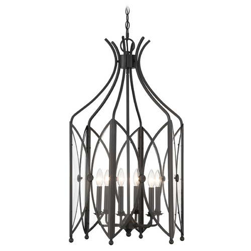 Savoy House Lighting Enclave Black Tourmaline Pendant Light with Curved Panel Shade