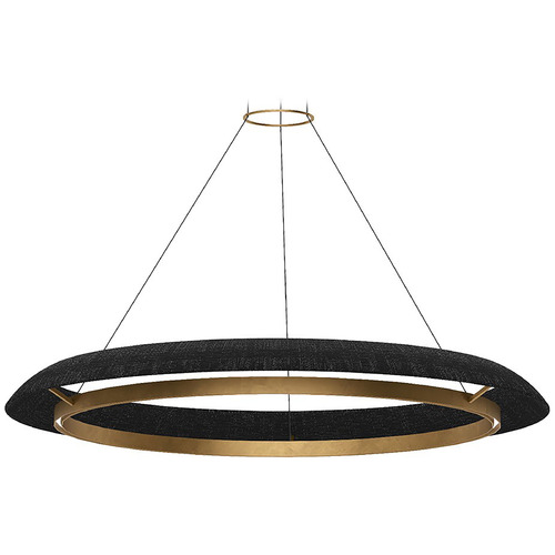 Visual Comfort Modern Collection Visual Comfort Modern Collection Noa Hand Rubbed Antique Brass & Washed Black LED Pendant Light SLCH55727WBKHAB