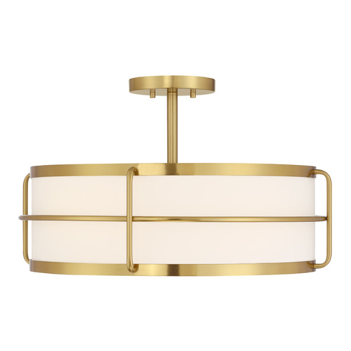 Savoy House Lighting Chauncey Warm Brass Semi-Flushmount Light