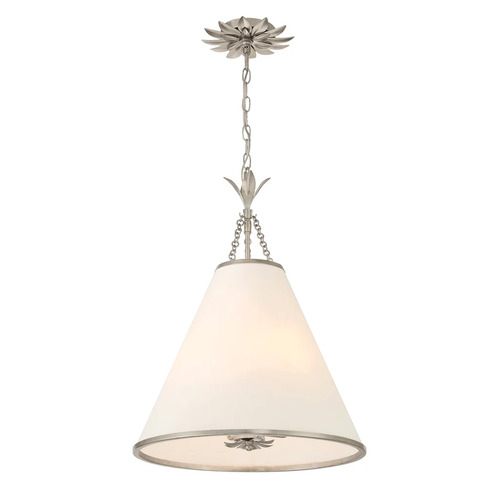 Broche 4-Light Pendant in Antique Silver by Crystorama Lighting