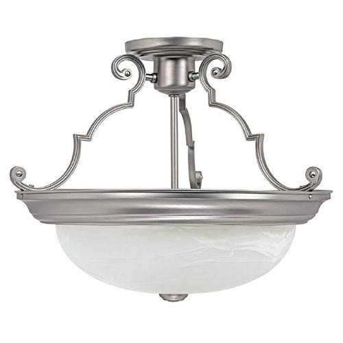 Capital Lighting Holmes 16-Inch Semi-Flush Mount in Matte Nickel by Capital Lighting 2717MN