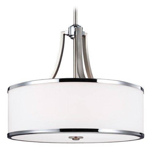 Generation Lighting Prospect Park Pendant in Satin Nickel  &  Chrome by Generation Lighting F3087/4SN/CH